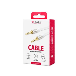 Forever kabel audio jack 3,5mm - jack 3,5mm 1,0 m biały