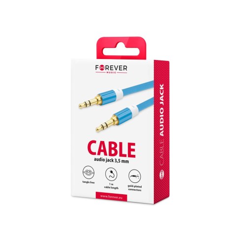 Forever kabel audio jack 3,5mm - jack 3,5mm 1,0 m niebieski