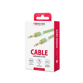 Forever kabel audio jack 3,5mm - jack 3,5mm 1,0 m zielony