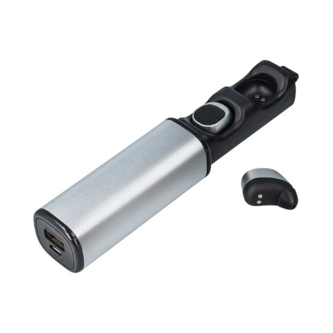 Słuchawki bluetooth Forever z etui ładującym TWE-200 srebrne