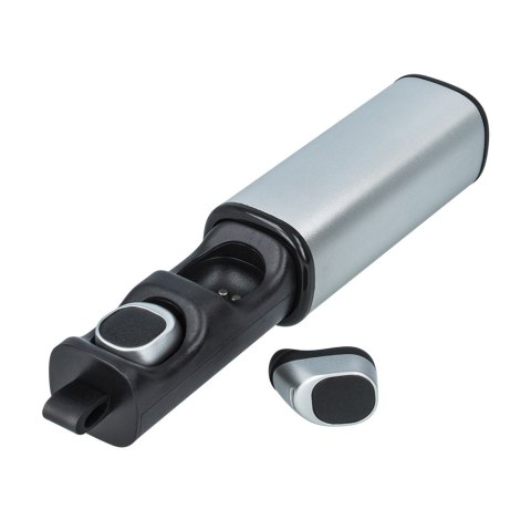 Słuchawki bluetooth Forever z etui ładującym TWE-200 srebrne