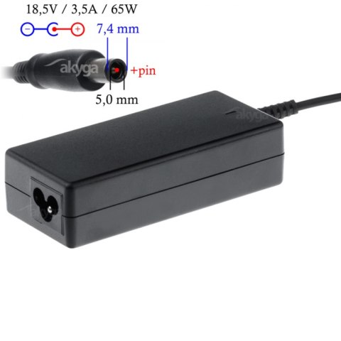 Zasilacz do laptopa HP AK-ND-03 18.5V/3.5A 65W 7.4x5.0 mm + pin HP