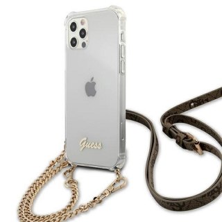 Guess nakładka do iPhone 12 / 12 Pro 6,1" GUHCP12MKC4GSGO przezroczysta hard case 4G Gold Chain
