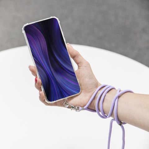 Uniwersalna tasiemka/smycz na szyję do telefonu różowa