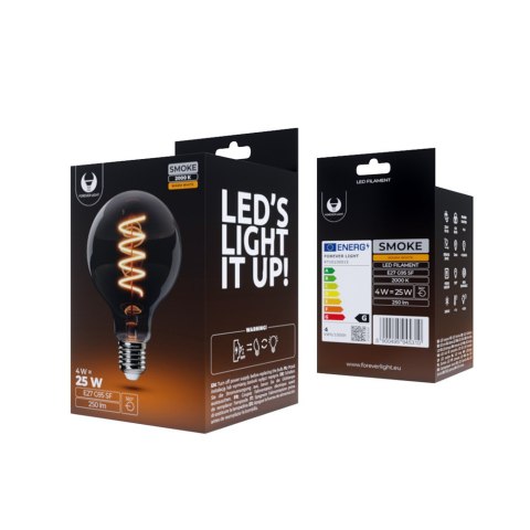 Żarówka LED Filament E27 G95 4W 230V 2000K 250lm SF dymiona Forever Light