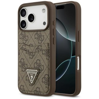Guess nakładka 4G Double Card Triangle do iPhone 17 Pro brązowa