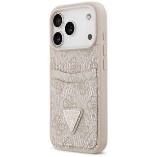 Guess nakładka 4G Double Card Triangle do iPhone 17 Pro różowa