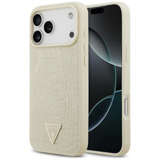 Guess nakładka Croco Triangle Logo MagSafe do iPhone 17 Pro Max złota