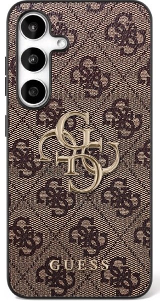 Guess nakładka do Samsung Galaxy S25 FE HC PU LEATHER 4G METAL LOGO brązowa