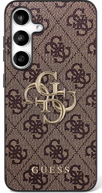 Guess nakładka do Samsung Galaxy S25 FE HC PU LEATHER 4G METAL LOGO brązowa