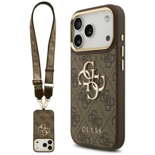 Guess nakładka 4G Big 4G Classic Logo Big Strap Metal Buttons do iPhone 17 Pro brązowa