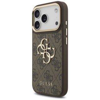 Guess nakładka 4G Big 4G Classic Logo Big Strap Metal Buttons do iPhone 17 Pro brązowa