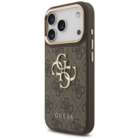 Guess nakładka 4G Big 4G Classic Logo Big Strap Metal Buttons do iPhone 17 Pro brązowa