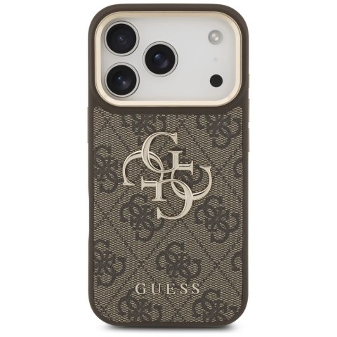 Guess nakładka 4G Big 4G Classic Logo Big Strap Metal Buttons do iPhone 17 Pro brązowa