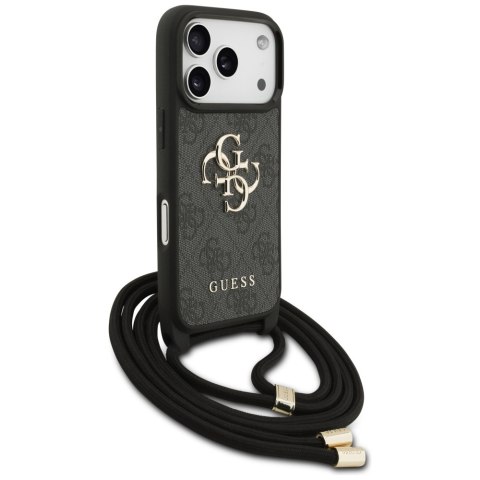 Guess nakładka 4G Big Logo Cord Stap Crossbody do iPhone 17 Pro czarna