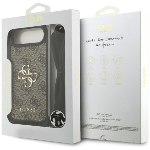 Guess nakładka 4G Big Logo Cord Stap Crossbody do iPhone Air brązowa