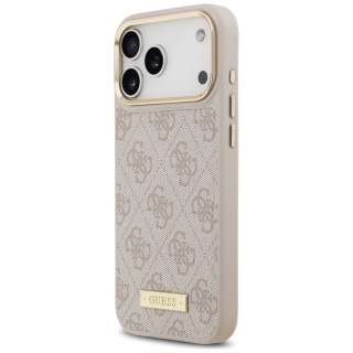 Guess nakładka 4G Logo Plate MagSafe do iPhone 17 Pro Max różowa