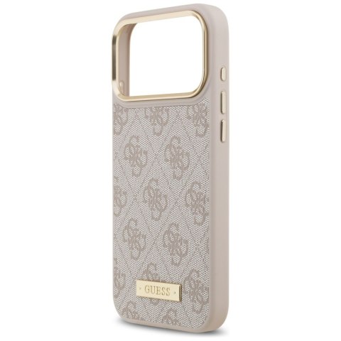 Guess nakładka 4G Logo Plate MagSafe do iPhone 17 Pro Max różowa