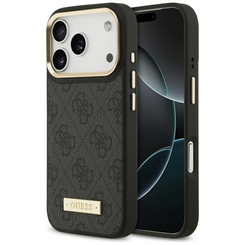 Guess nakładka 4G Logo Plate MagSafe do iPhone 17 Pro czarna