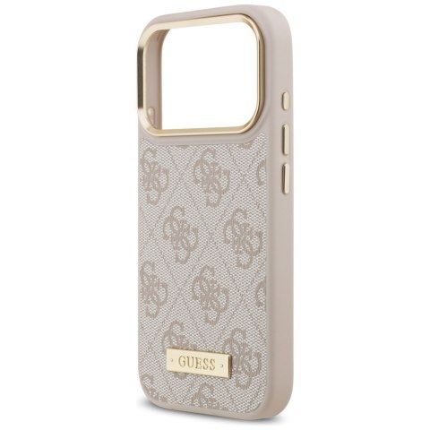 Guess nakładka 4G Logo Plate MagSafe do iPhone 17 Pro różowa