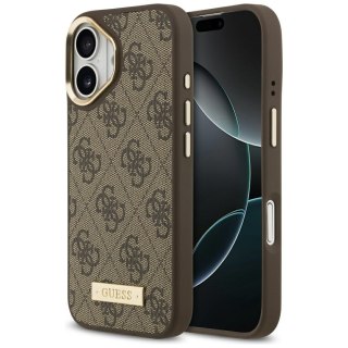 Guess nakładka 4G Logo Plate MagSafe do iPhone 17 brązowa