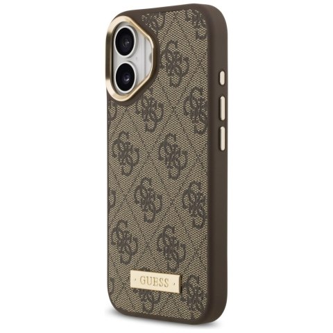 Guess nakładka 4G Logo Plate MagSafe do iPhone 17 brązowa