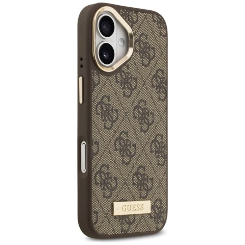 Guess nakładka 4G Logo Plate MagSafe do iPhone 17 brązowa