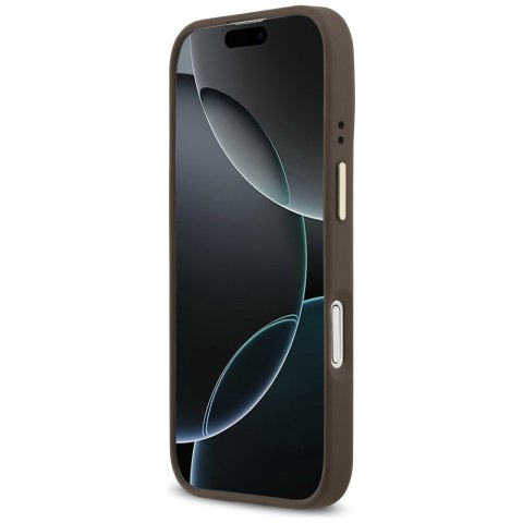 Guess nakładka 4G Logo Plate MagSafe do iPhone 17 brązowa