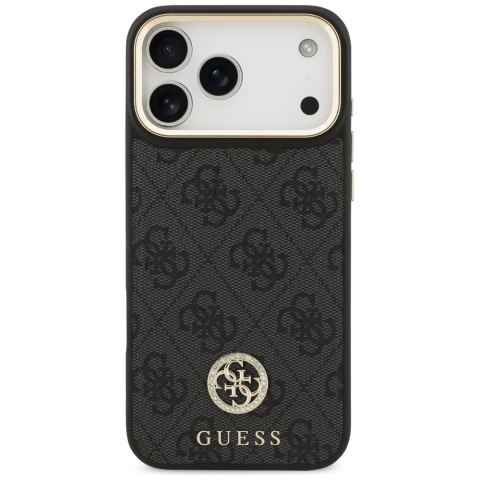 Guess nakładka 4G Srtass Logo & Big Strap Metal Buttons MagSafe do iPhone 17 Pro Max czarna