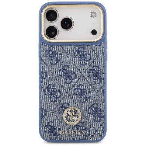 Guess nakładka 4G Strass Logo & Big Strap Metal Buttons MagSafe do iPhone 17 Pro Max niebieska