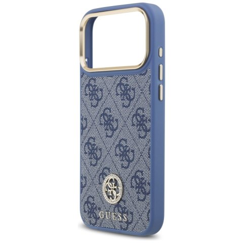 Guess nakładka 4G Strass Logo & Big Strap Metal Buttons MagSafe do iPhone 17 Pro Max niebieska