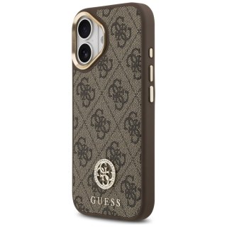 Guess nakładka 4G Strass Logo & Big Strap Metal Buttons MagSafe do iPhone 17 brązowa