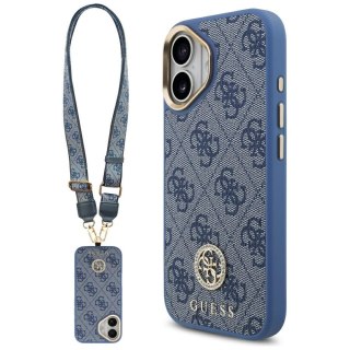 Guess nakładka 4G Strass Logo & Big Strap Metal Buttons MagSafe do iPhone 17 niebieska