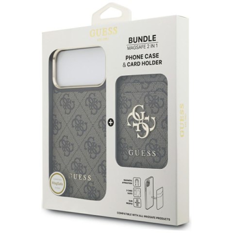 Guess nakładka 4G z portfelem Magsafe do iPhone 17 Pro Max brązowa