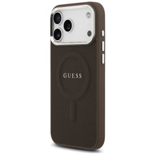 Guess nakładka Classic Logo MagSafe do iPhone 17 Pro Max brązowa