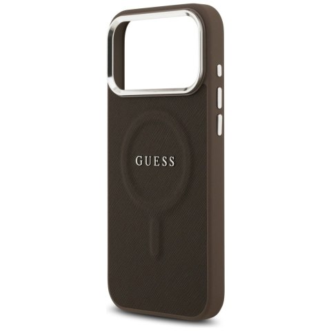Guess nakładka Classic Logo MagSafe do iPhone 17 Pro brązowa