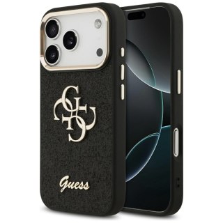 Guess nakładka Fixed Glitter Big 4G Metal Frame do iPhone 17 Pro czarna