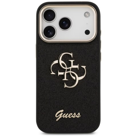 Guess nakładka Fixed Glitter Big 4G Metal Frame do iPhone 17 Pro czarna