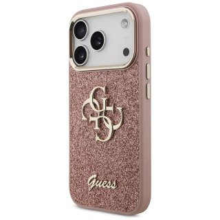 Guess nakładka Fixed Glitter Big 4G Metal Frame do iPhone 17 Pro różowa