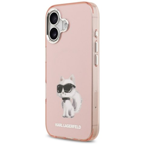 Karl Lagerfeld nakładka IML Aquarelle Choupette & Logo MagSafe do iPhone 17 różowa