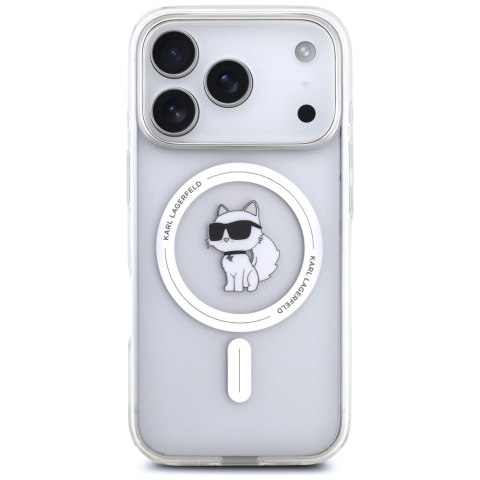 Karl Lagerfeld nakładka IML Choupette MagSafe do iPhone 17 Pro transparentna