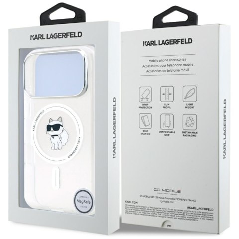 Karl Lagerfeld nakładka IML Choupette MagSafe do iPhone 17 Pro transparentna