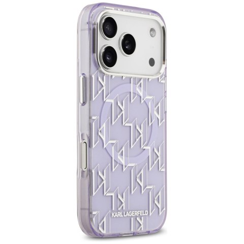 Karl Lagerfeld nakładka IML KL Monogram MagSafe do iPhone 17 Pro fioletowa