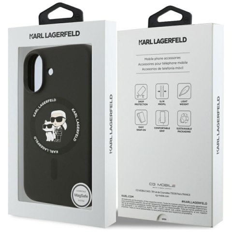 Karl Lagerfeld nakładka Silicone Karl&Choupette Ring MagSafe do iPhone 17 czarna