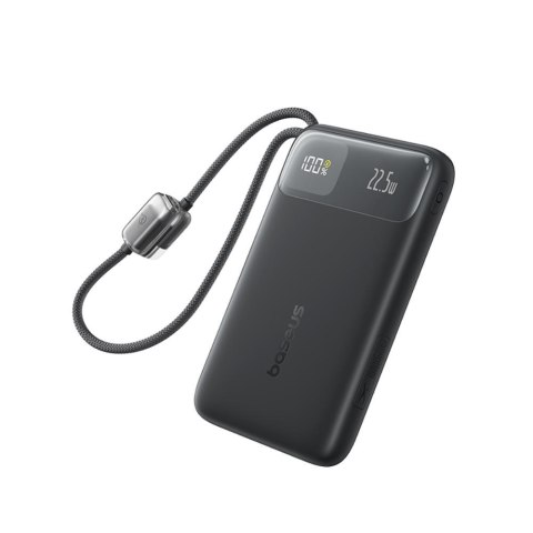 Baseus EnerFill FC11 Power Bank z Wyświetlaczem Cyfrowym i Podwójnym Kablem 22.5W 10000mAh Czarny