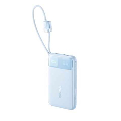 Baseus EnerFill FC11 Power Bank z Wyświetlaczem Cyfrowym i Podwójnym Kablem 22.5W 10000mAh Niebieski