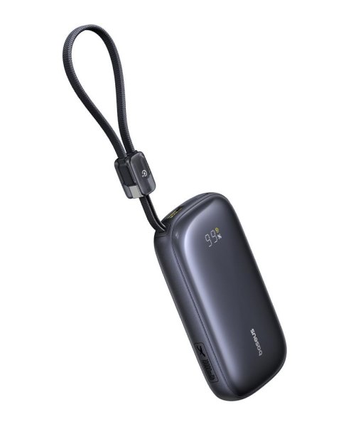 Baseus EnerFill FC21 Qpow 3 Ultra Power Bank z Wyświetlaczem Cyfrowym i Odłączanym Kablem 45W 10000mAh Czarny