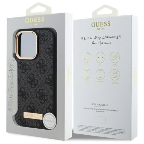 Guess GUHMP16XU4GPRK iPhone 16 Pro Max 6.9" hardcase 4G Logo Plate MagSafe czarna