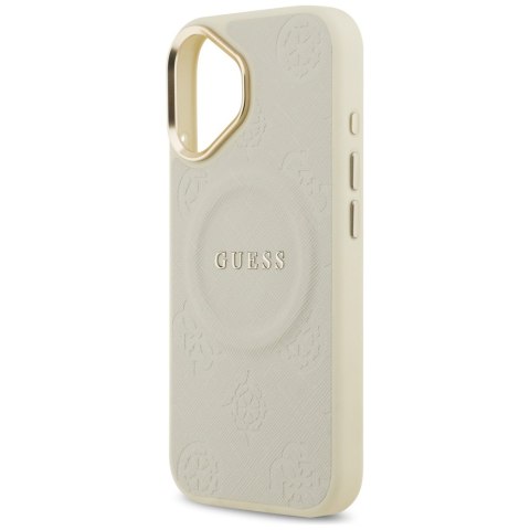 Guess nakładka Peony Hot Stamp MagSafe do iPhone 17 beżowa