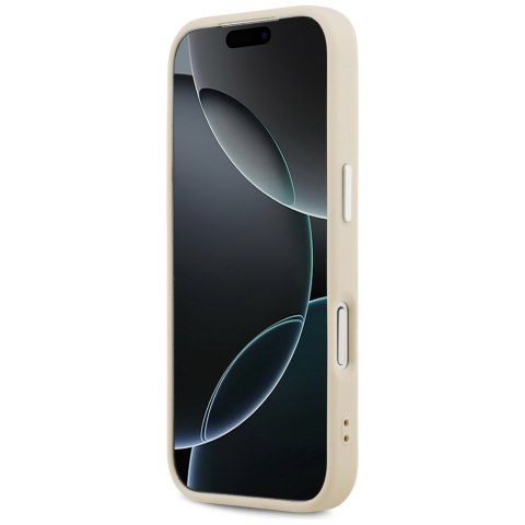 Guess nakładka Peony Hot Stamp Script MagSafe do iPhone 17 Pro beżowa